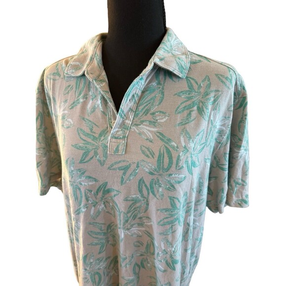 TOMMY BAHAMA‎ Vintage Relax Floral Button Polo Hawaiian Shirt Sz L Cotton - Picture 2 of 8